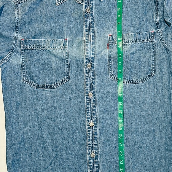 Levi's Vintage Mens Denim Button Down Shirt Sz S Vintage Work Shirt VTG Red Tab - Picture 8 of 10